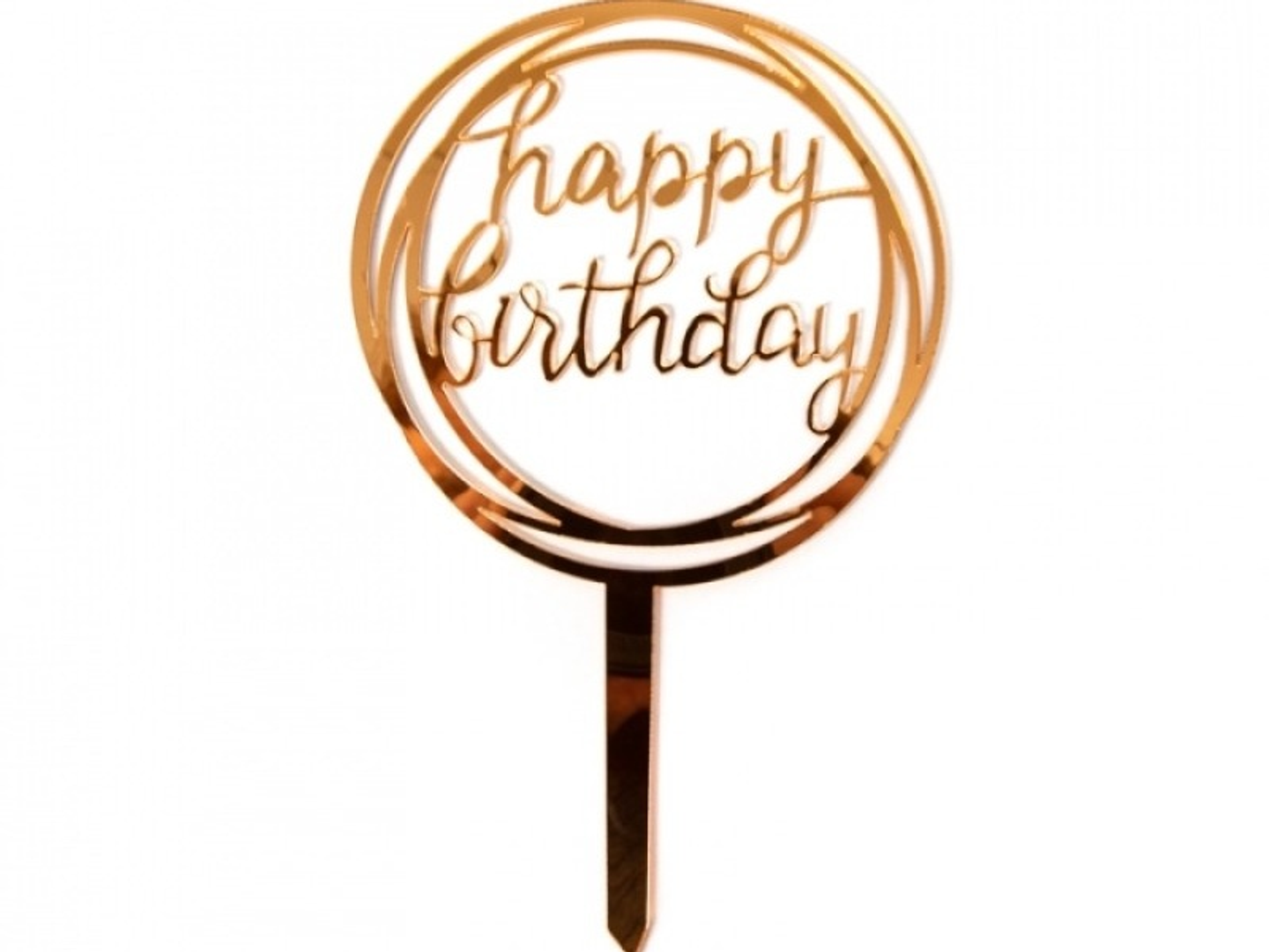 Golden Happy Birthday Topper