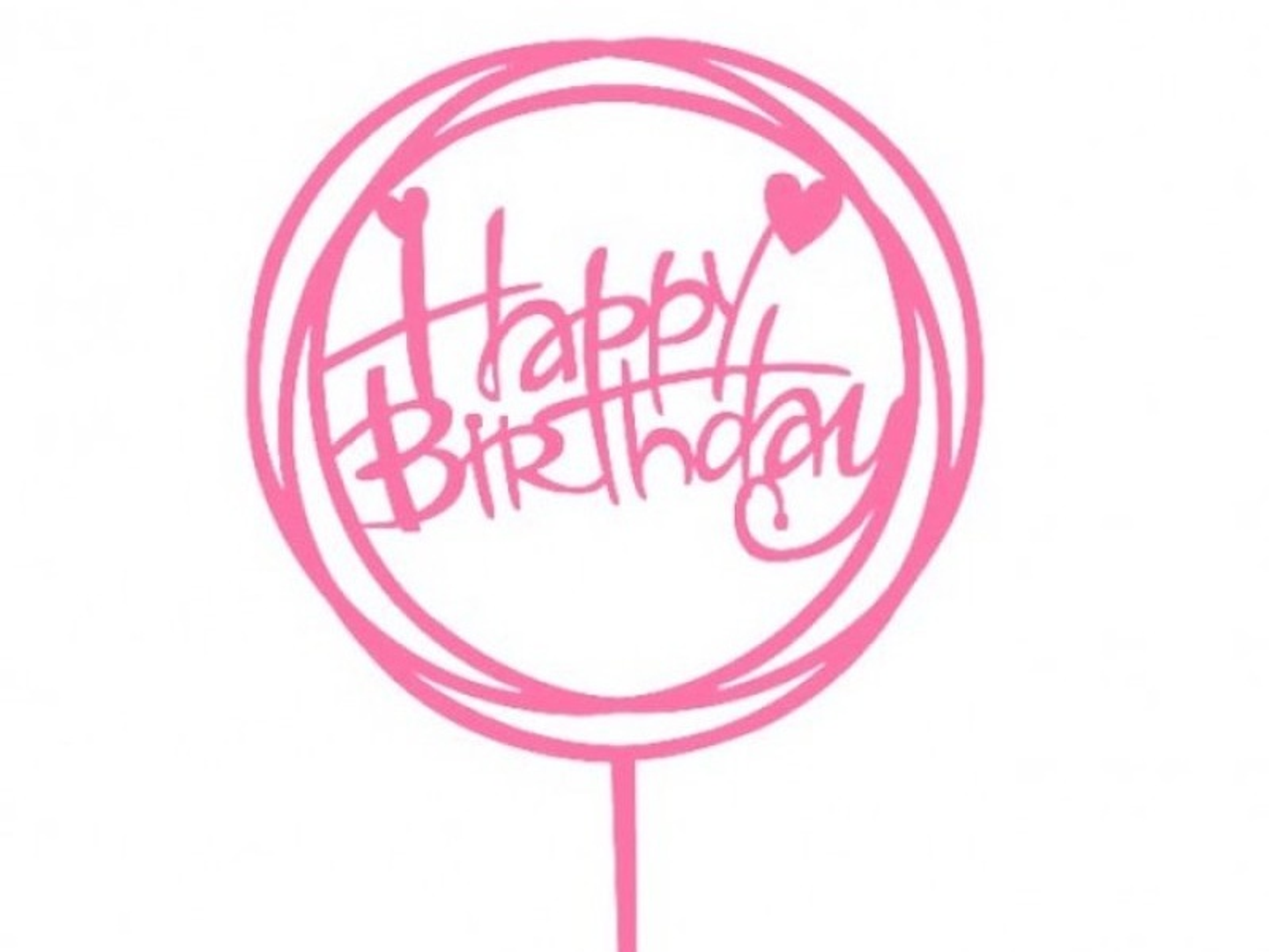 Pink Happy Birthday Topper