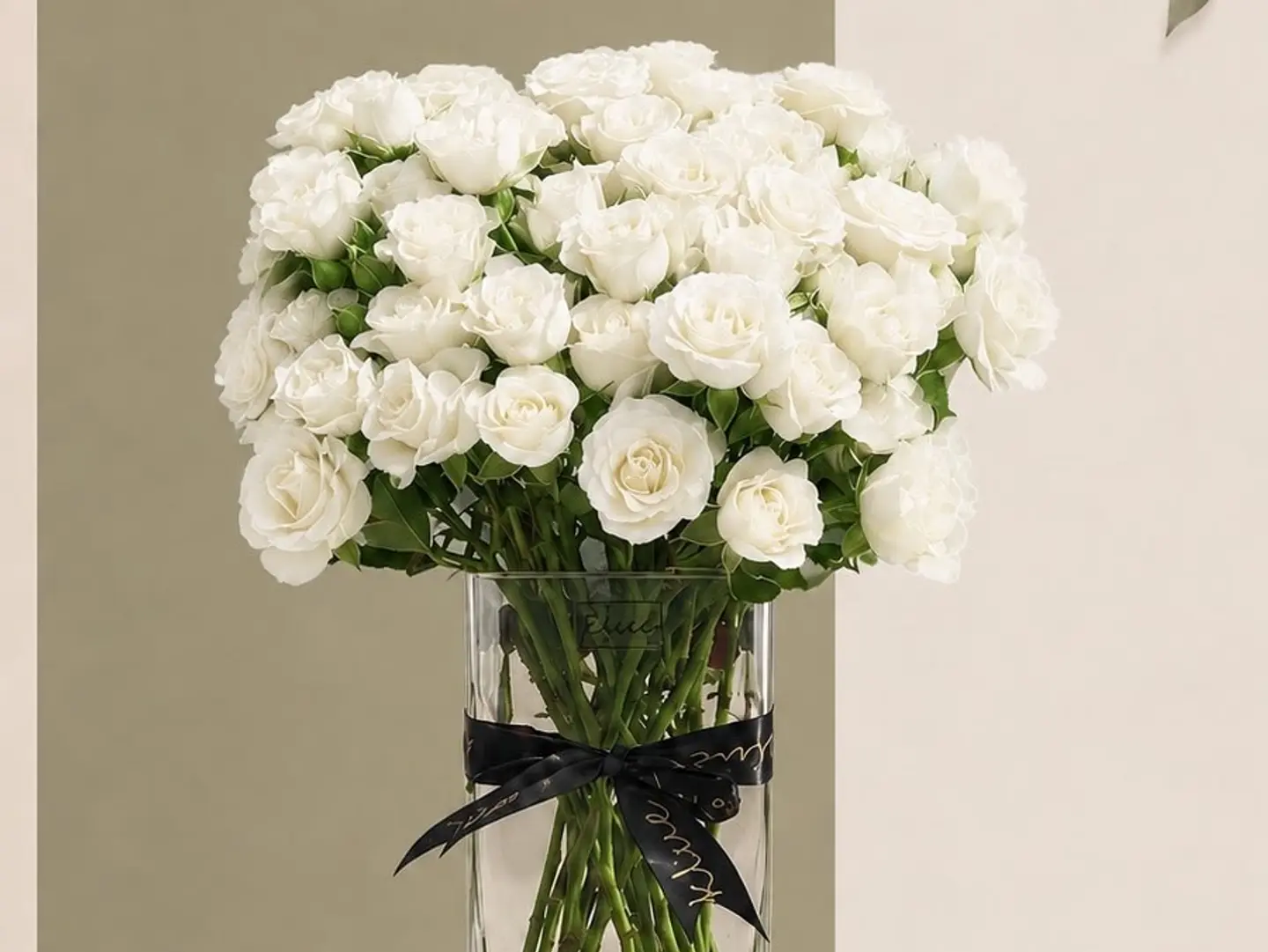 White Rose Vase