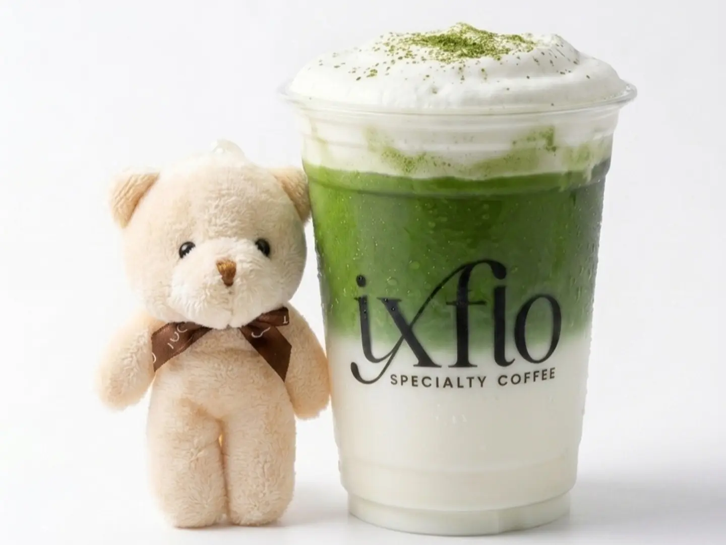 Ice Matcha With Xflo Teddy Bear