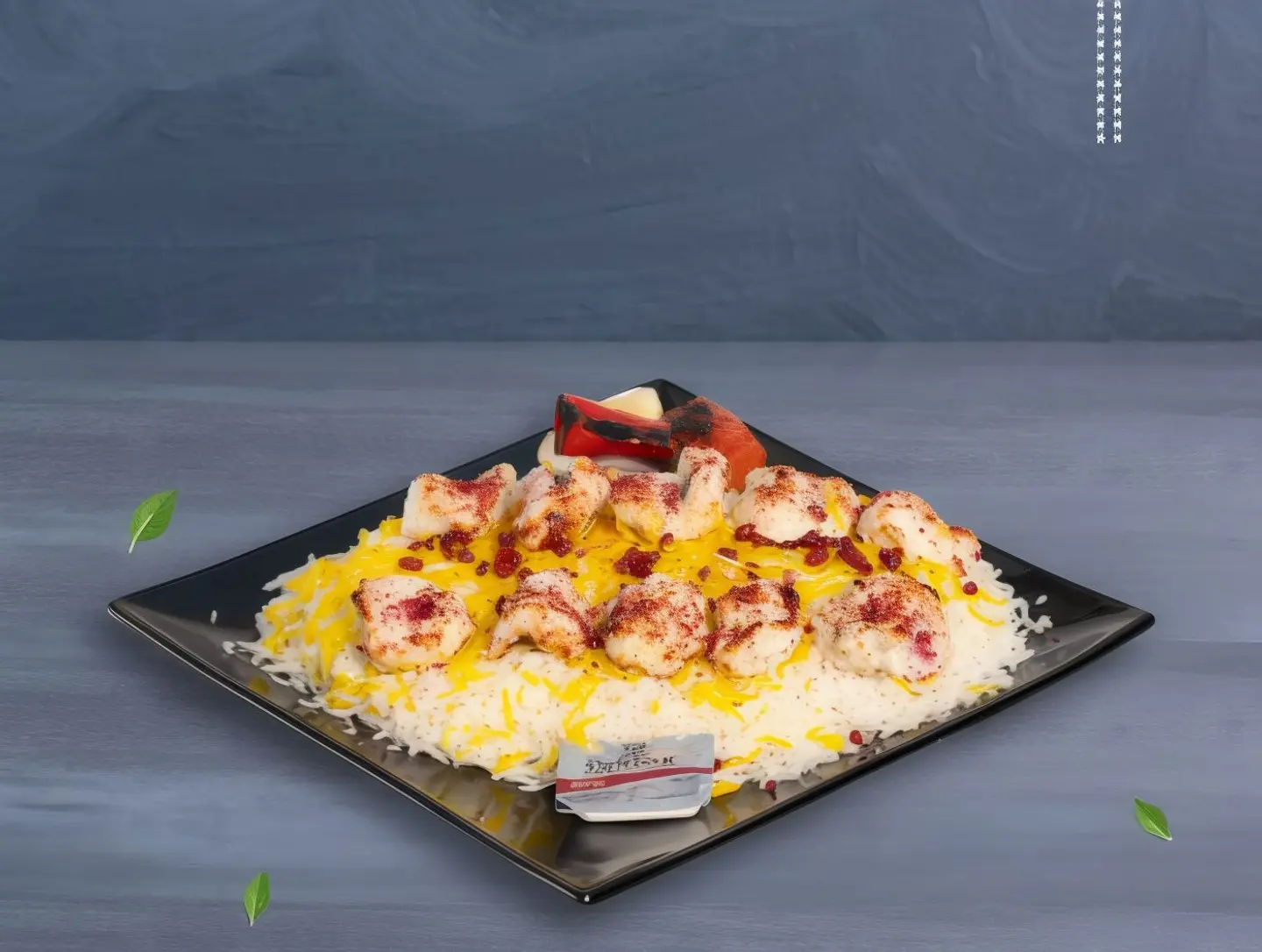 Cream Shish Tawook - Two Skewers With Rice