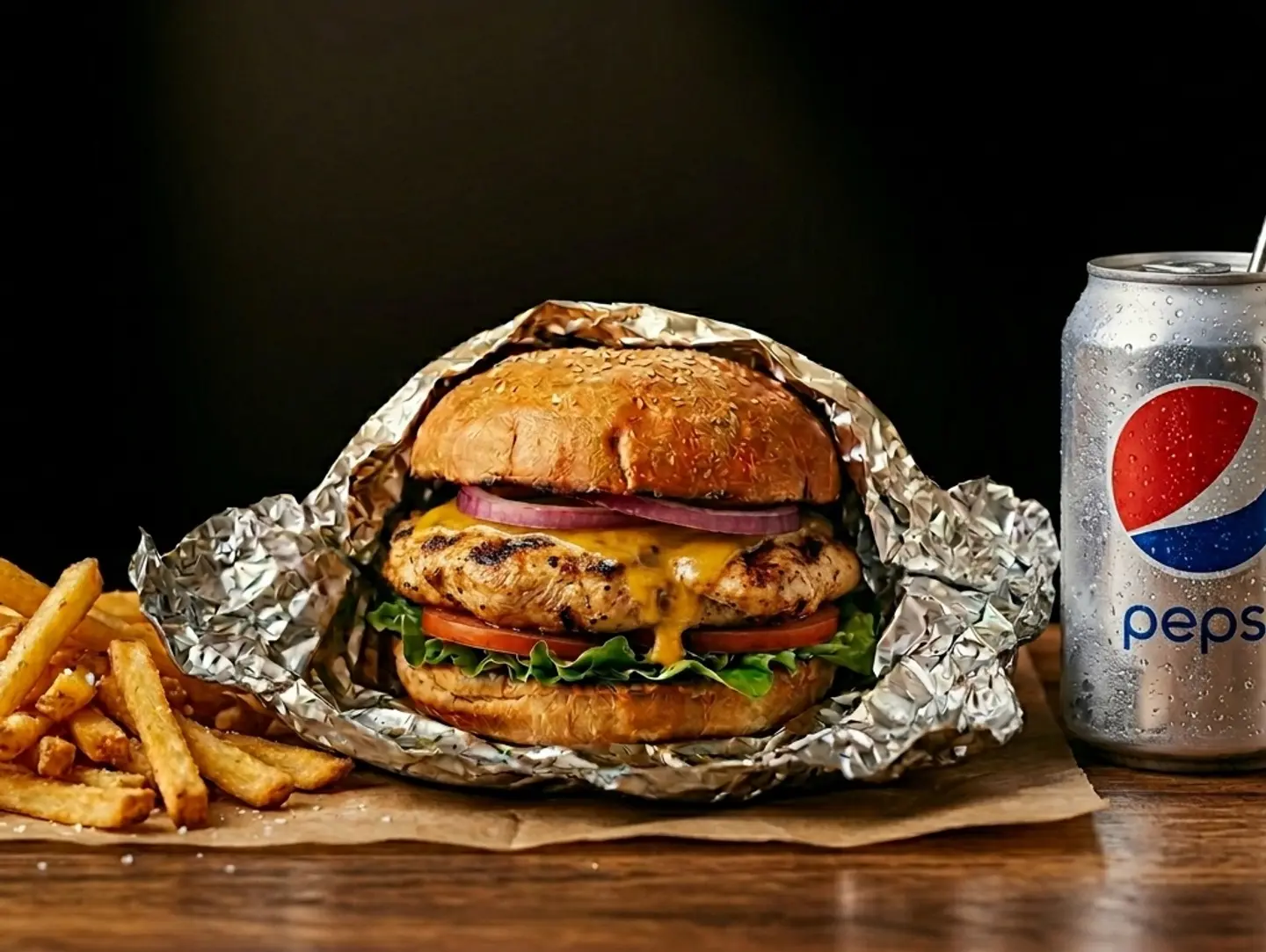 Double Chicken Burger Meal