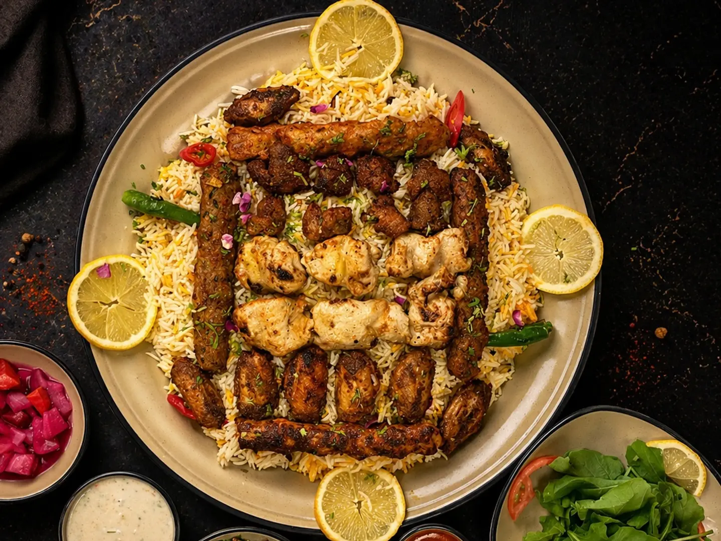 Non Spicy Mix Grill With Rice   Large