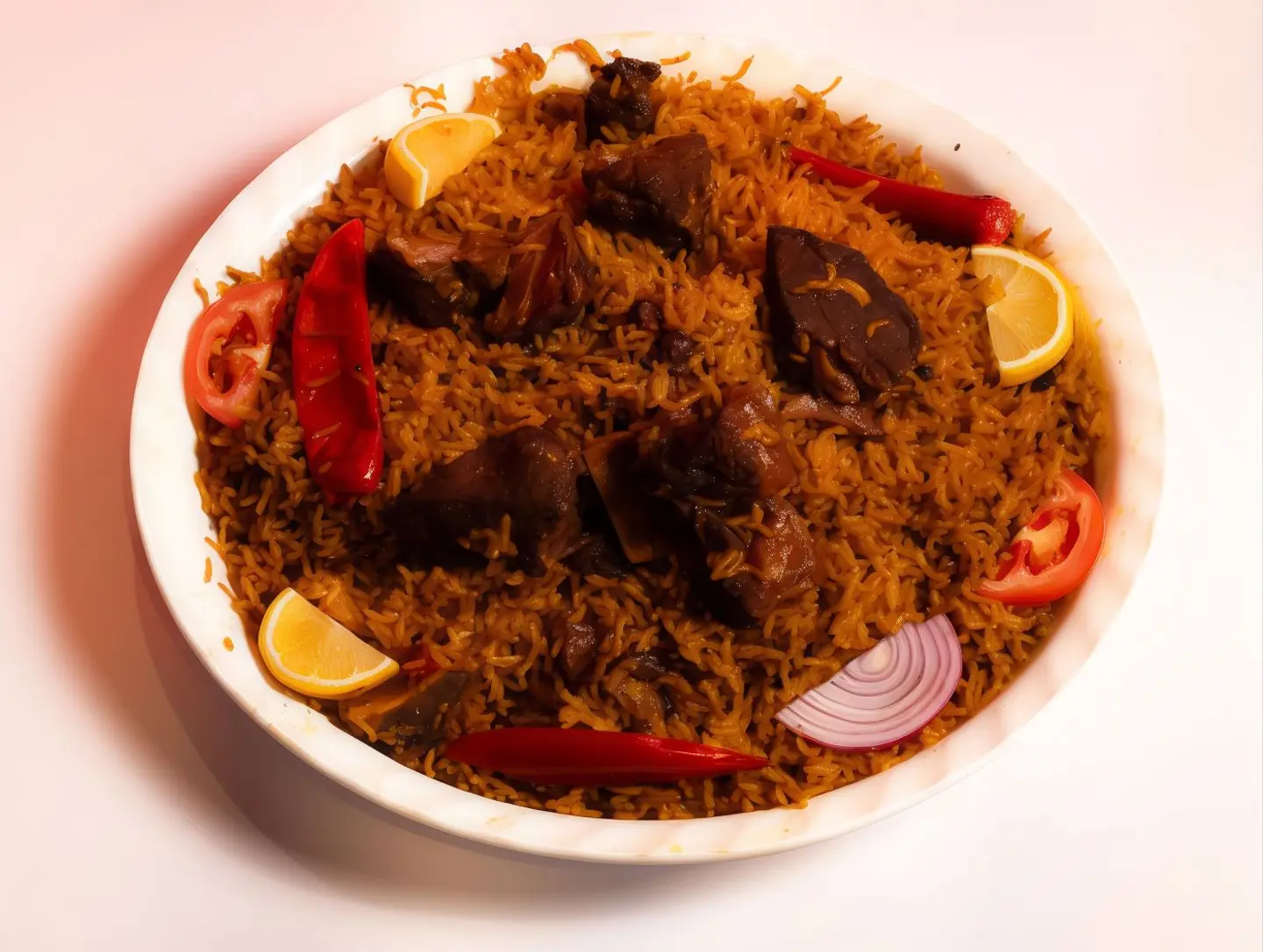 نفر مضغوط لحم غنم ( رز عنبر )