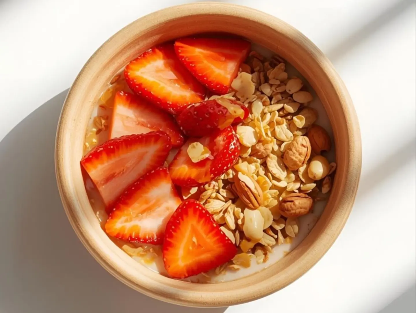 Granola With Fresh Strawberries