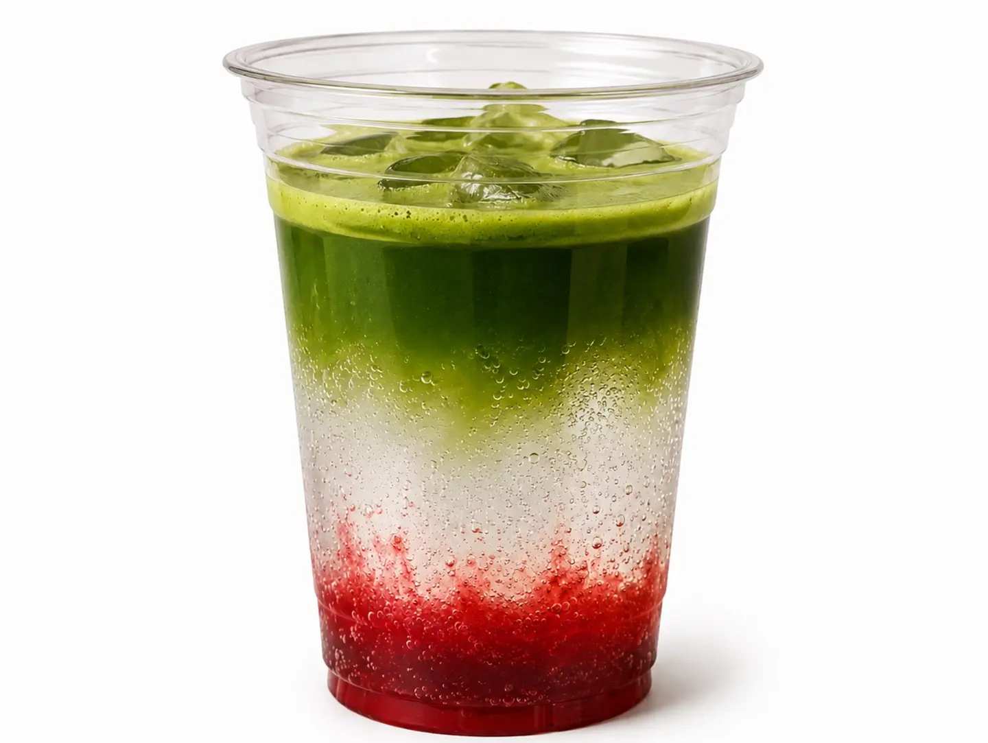 Matcha Soda With Strawberry And Vanilla