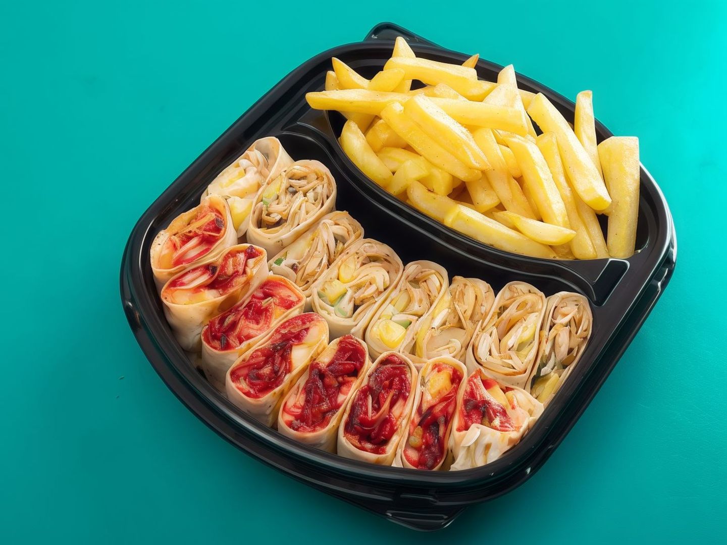 Arabi Shawarma Mix Saj Meals Sliced Qty 2 + Fries + Garlic Sauce