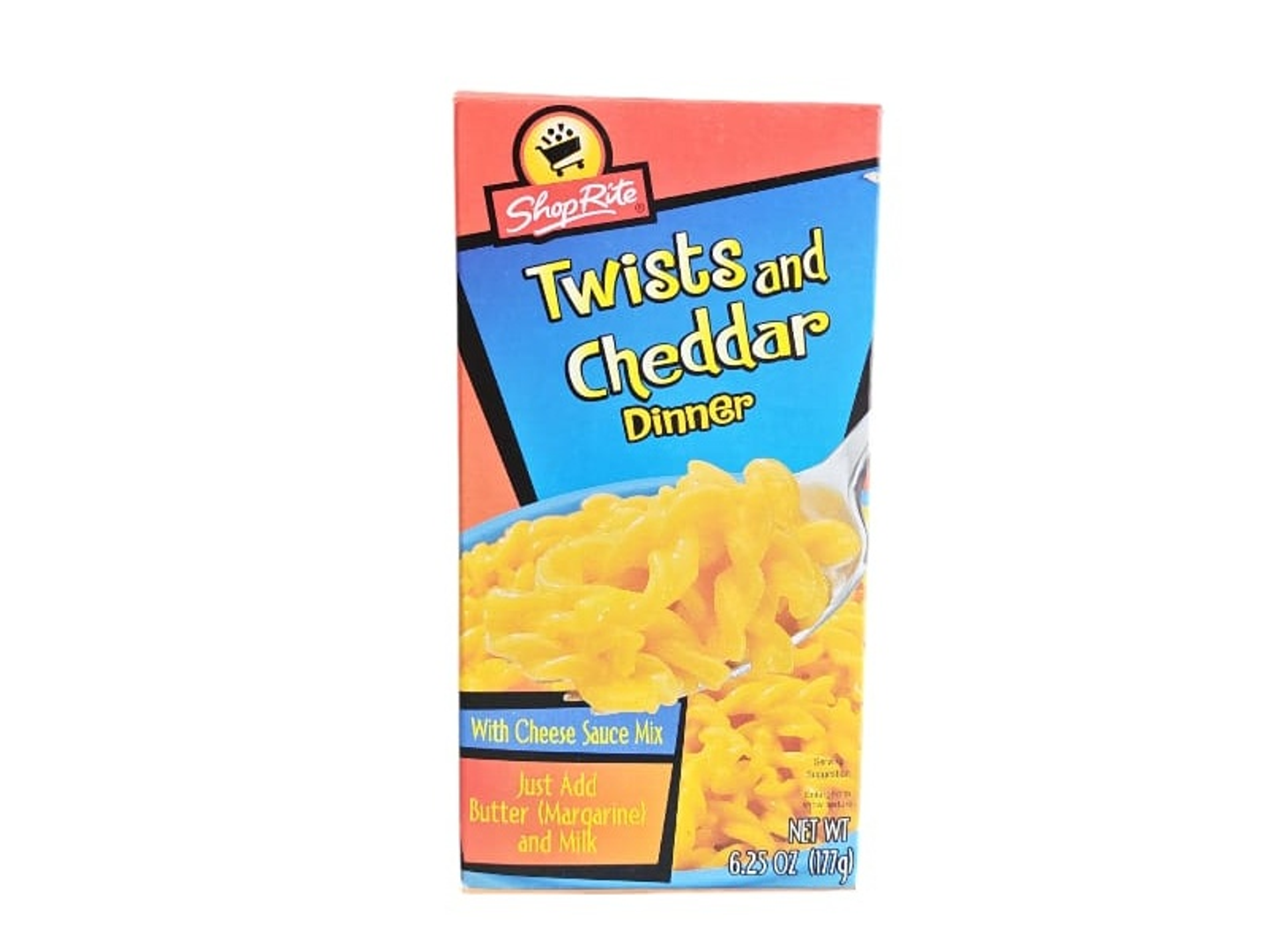 Shop Rite Macaroni Dinner Twists & Cheddar Cheese Flavor 177g Usa