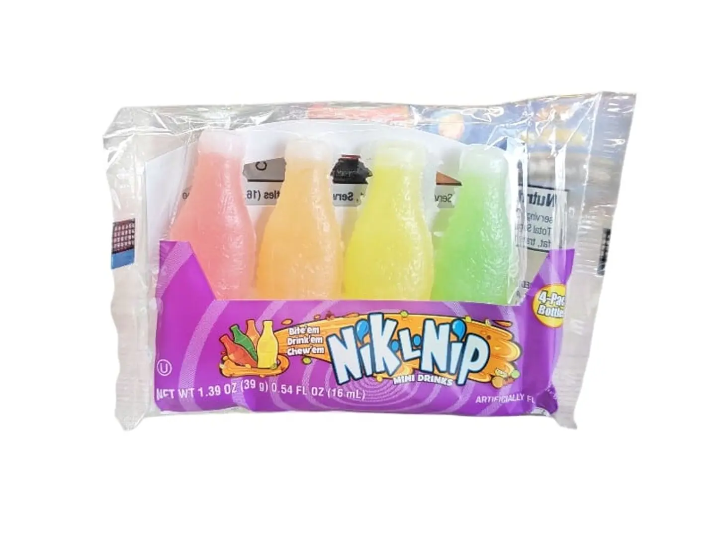 Nick & Nip Wax Candy, American Made, Gelatin Free, 4 Pieces