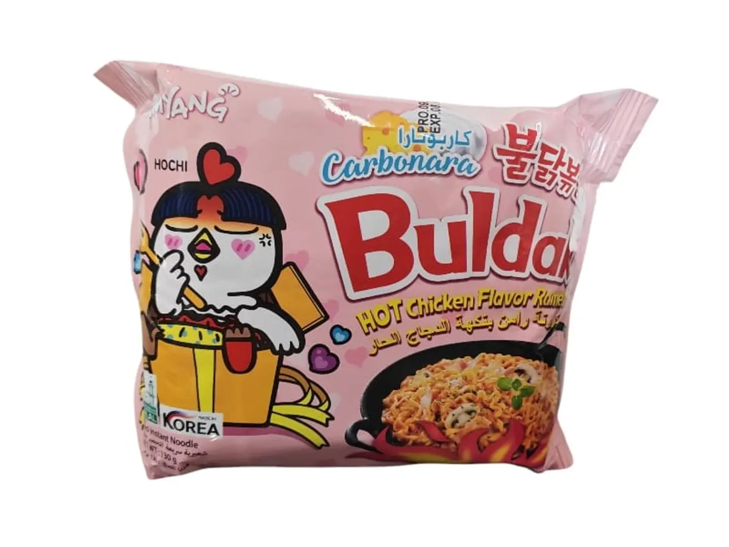Indomie Korean Samyang Buldak Ramen Noodles Spicy Chicken Carbonara Pink Flavor 130g