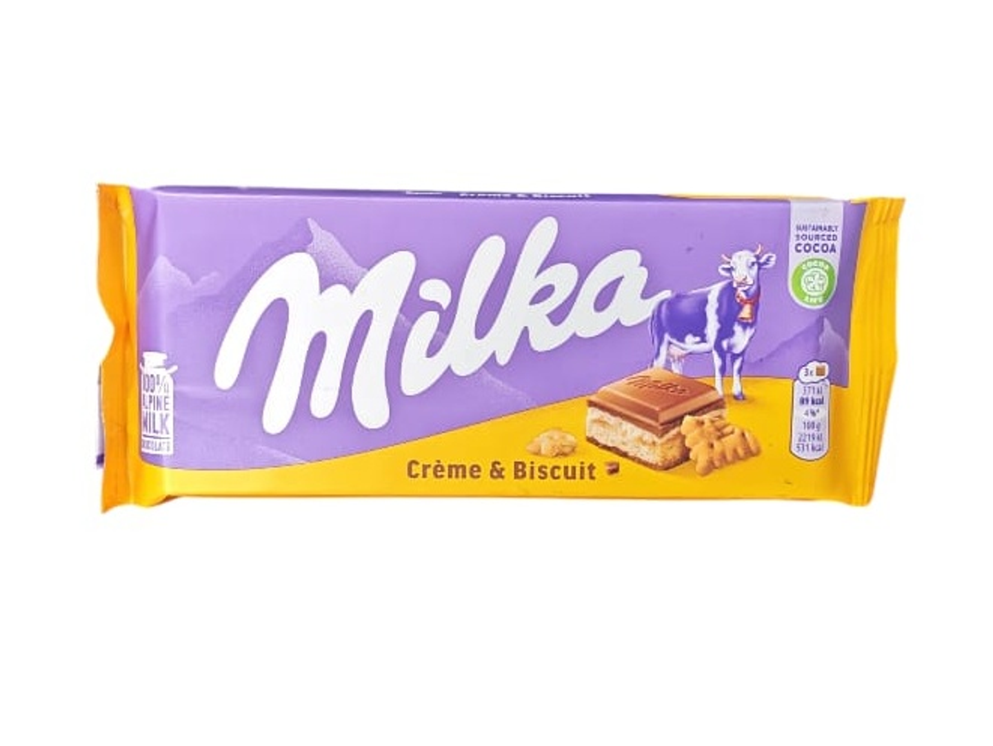 Milka Chocolate Cream & Biscuit 100g