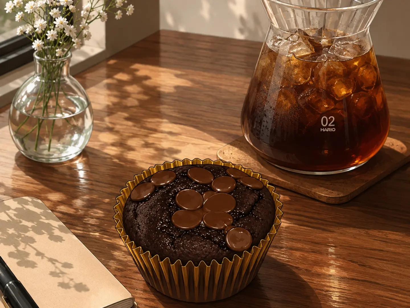 Iced Coffee Of The Day & Chocolate Muffin