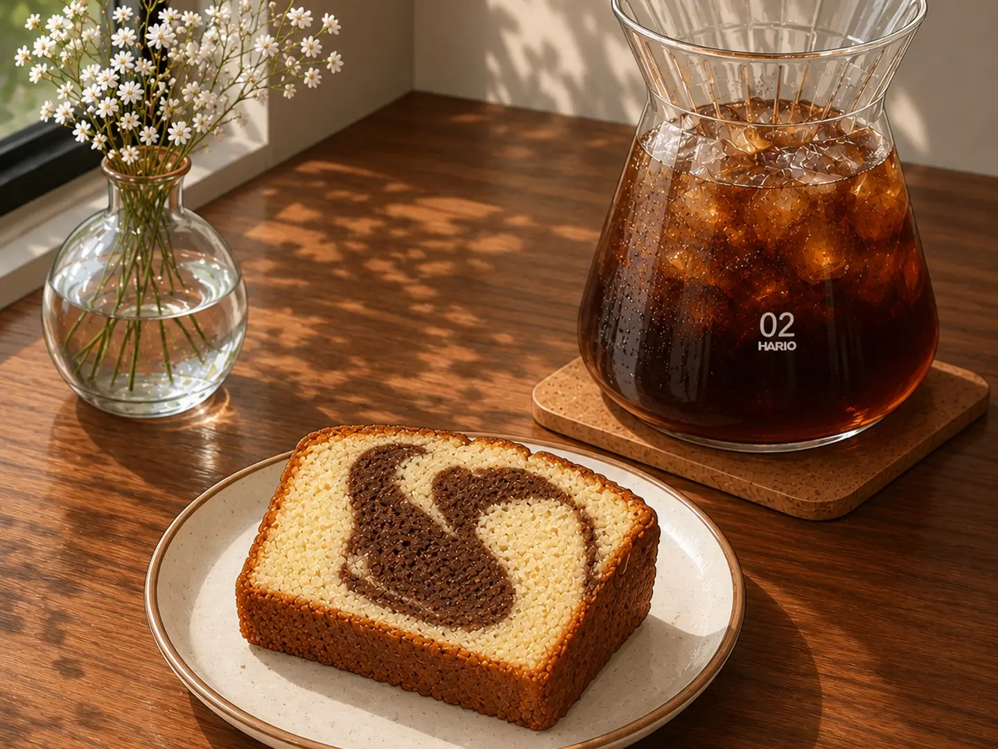 Today's Iced Coffee & Marble Cake Slice