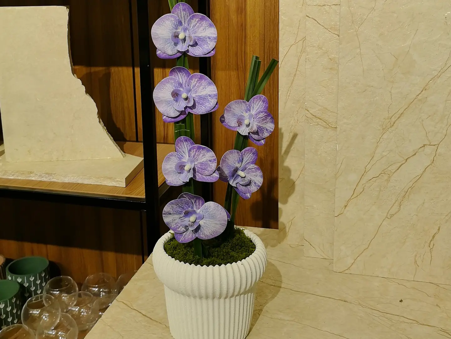 A Vase With 35 Artificial Flowers