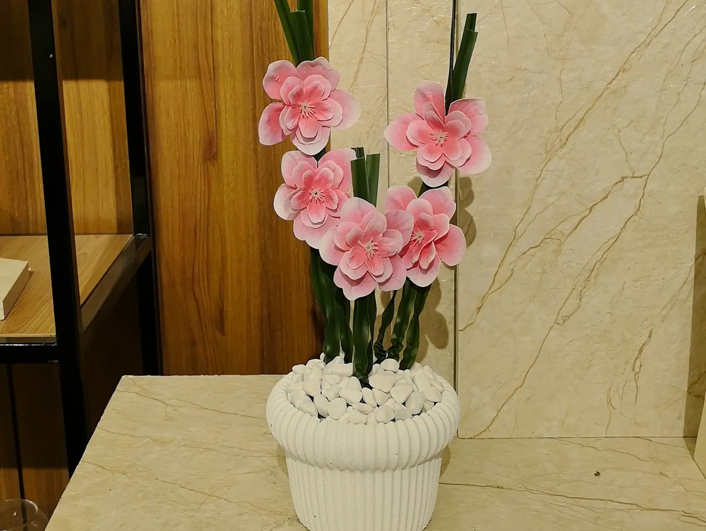 A Vase With 34 Artificial Flowers