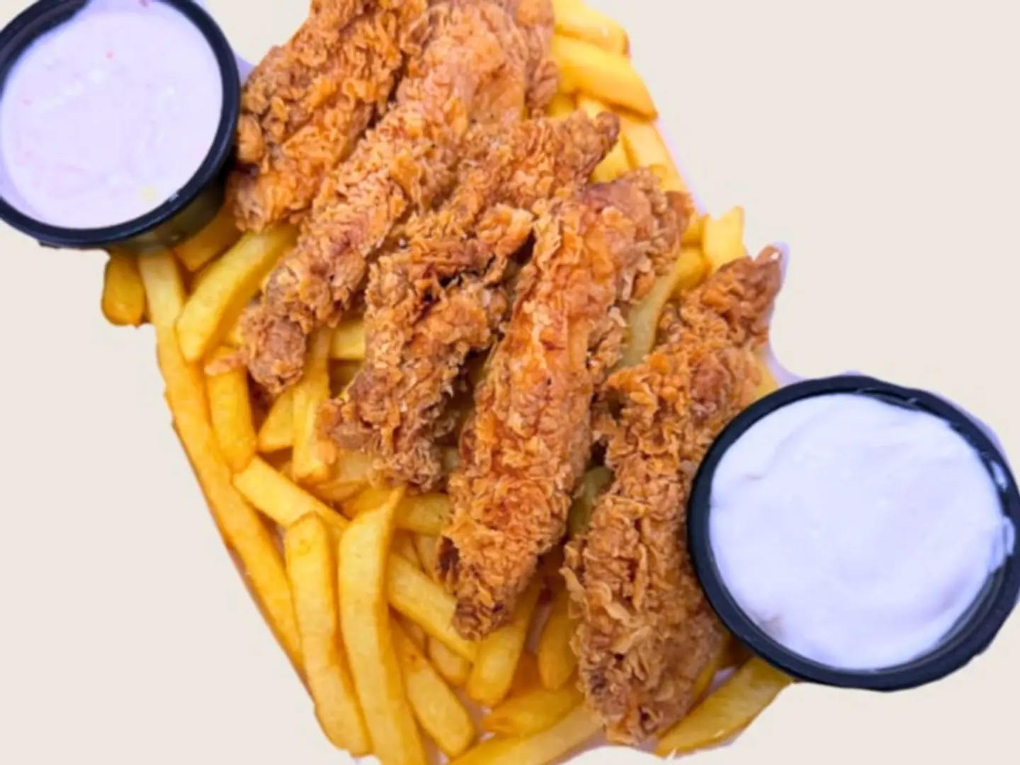 5 Crispy Chicken Breast Strips With Fries