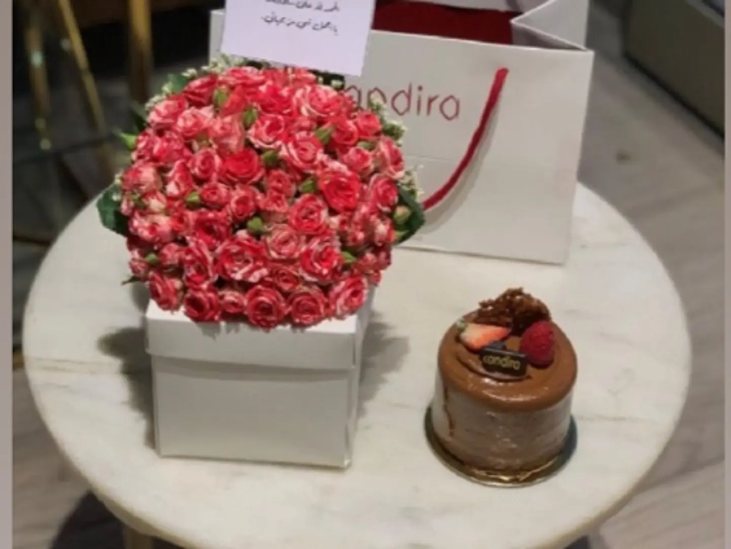 Roses And Chocolate Cake