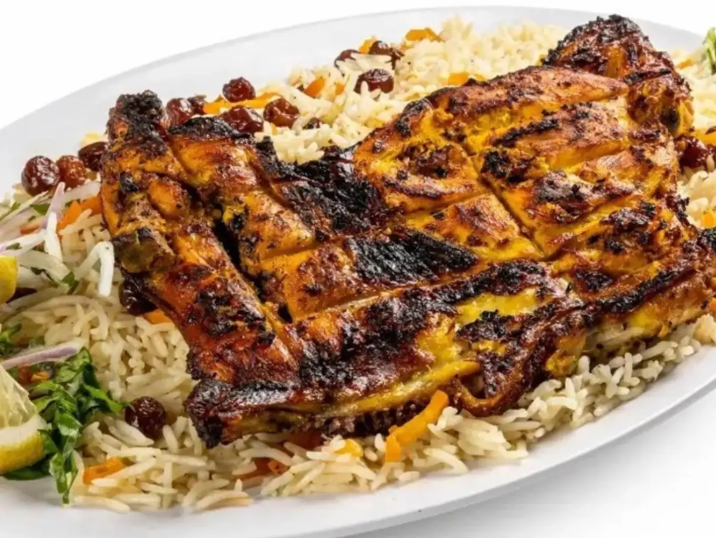 Half Grilled Over Charcoal With Rice