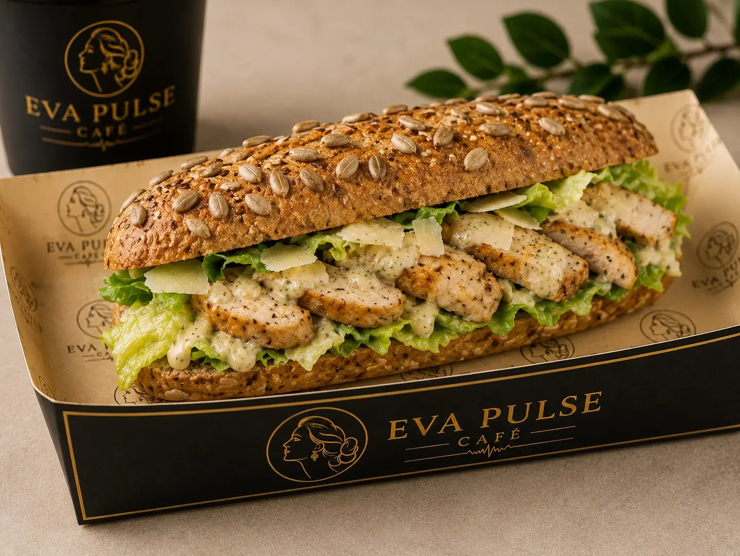 Caesar Chicken On Sunflower Seed Bread