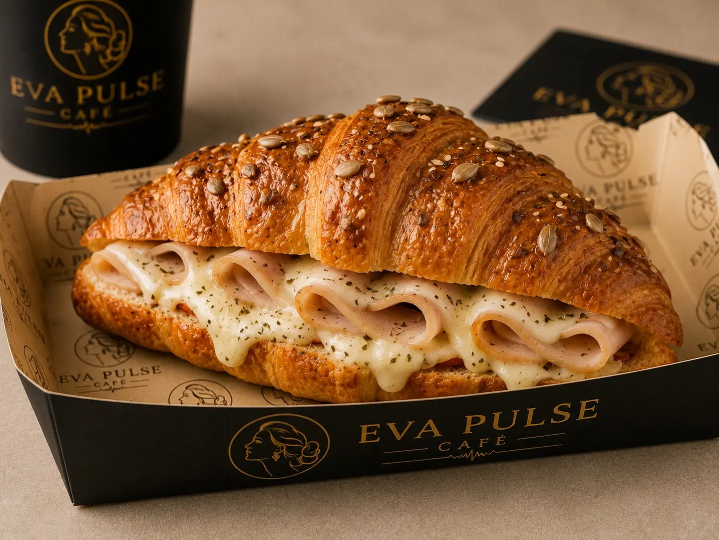 Croissant Filled With Turkey And Mozzarella
