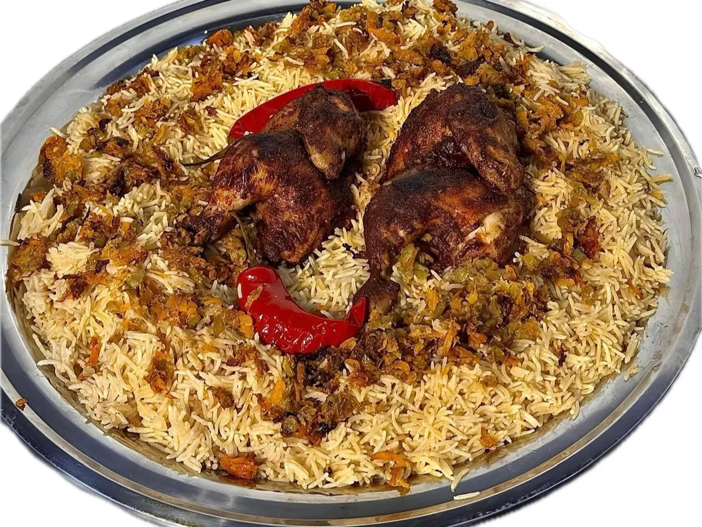 Half Roasted Baby Chicken With Rice