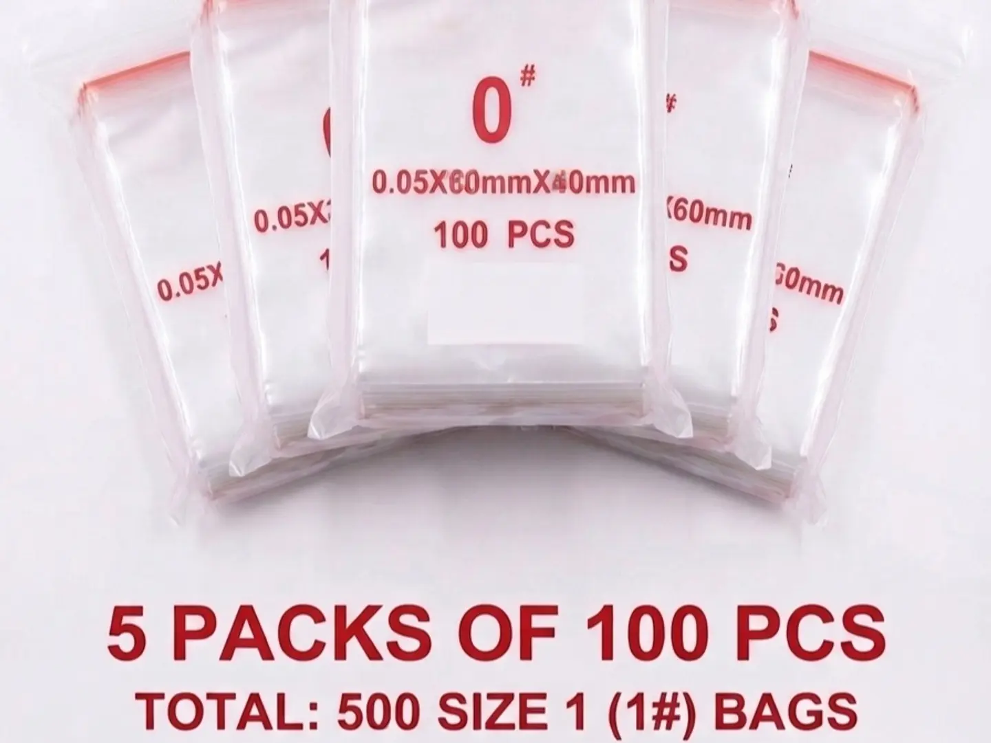 Zip Lock Bags Size 0 (100 X 5) (500pcs)
