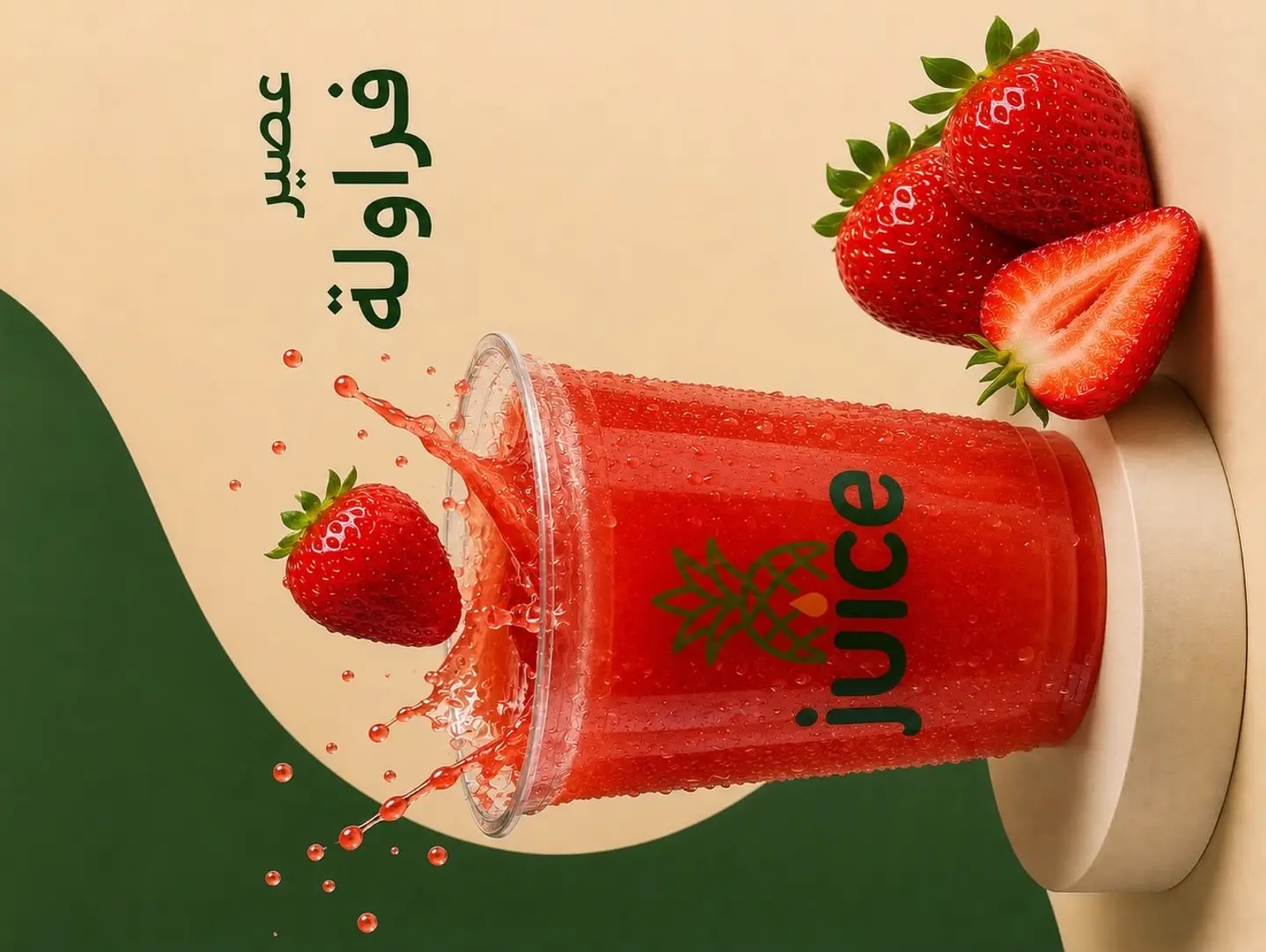 فراولة - كوب وسط