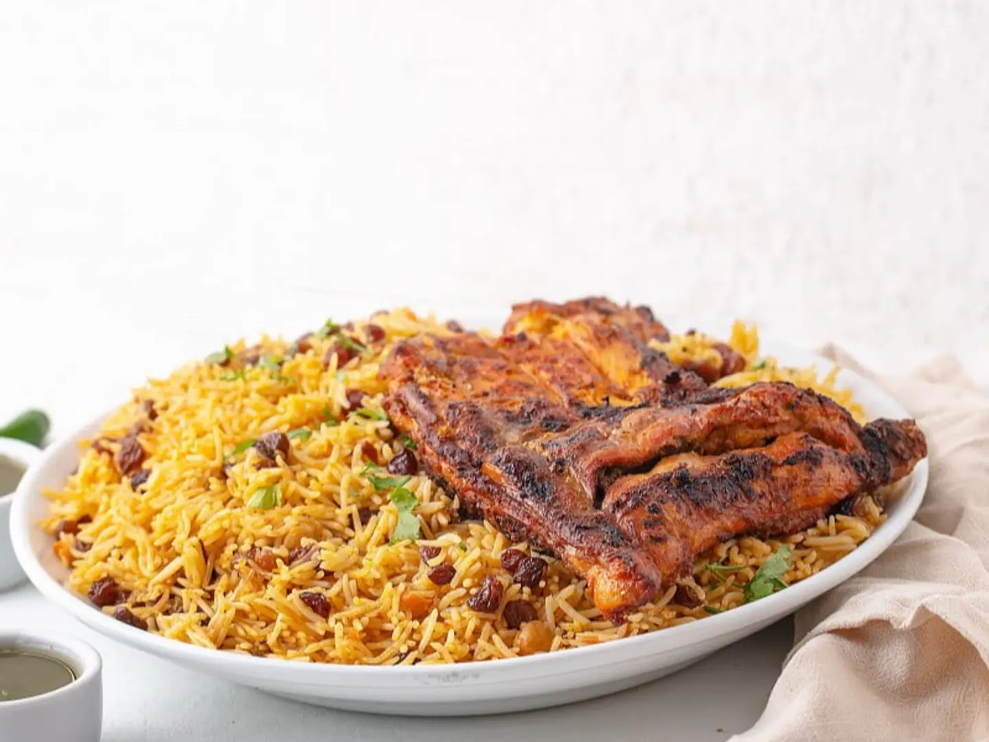 نص حبة علي الفحم مع الارز