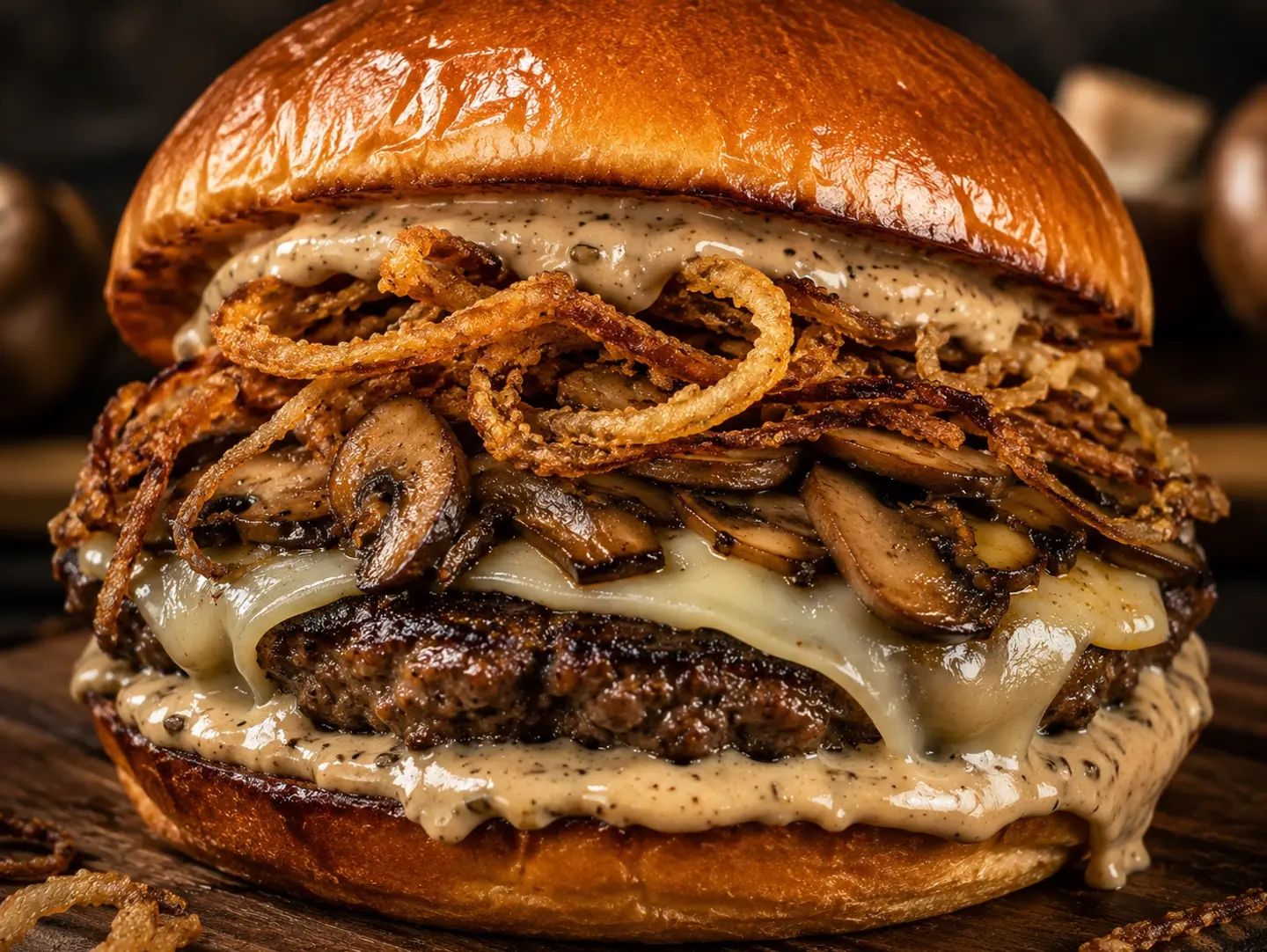 Mushroom Majlis Beef Burger - Single Sandwich