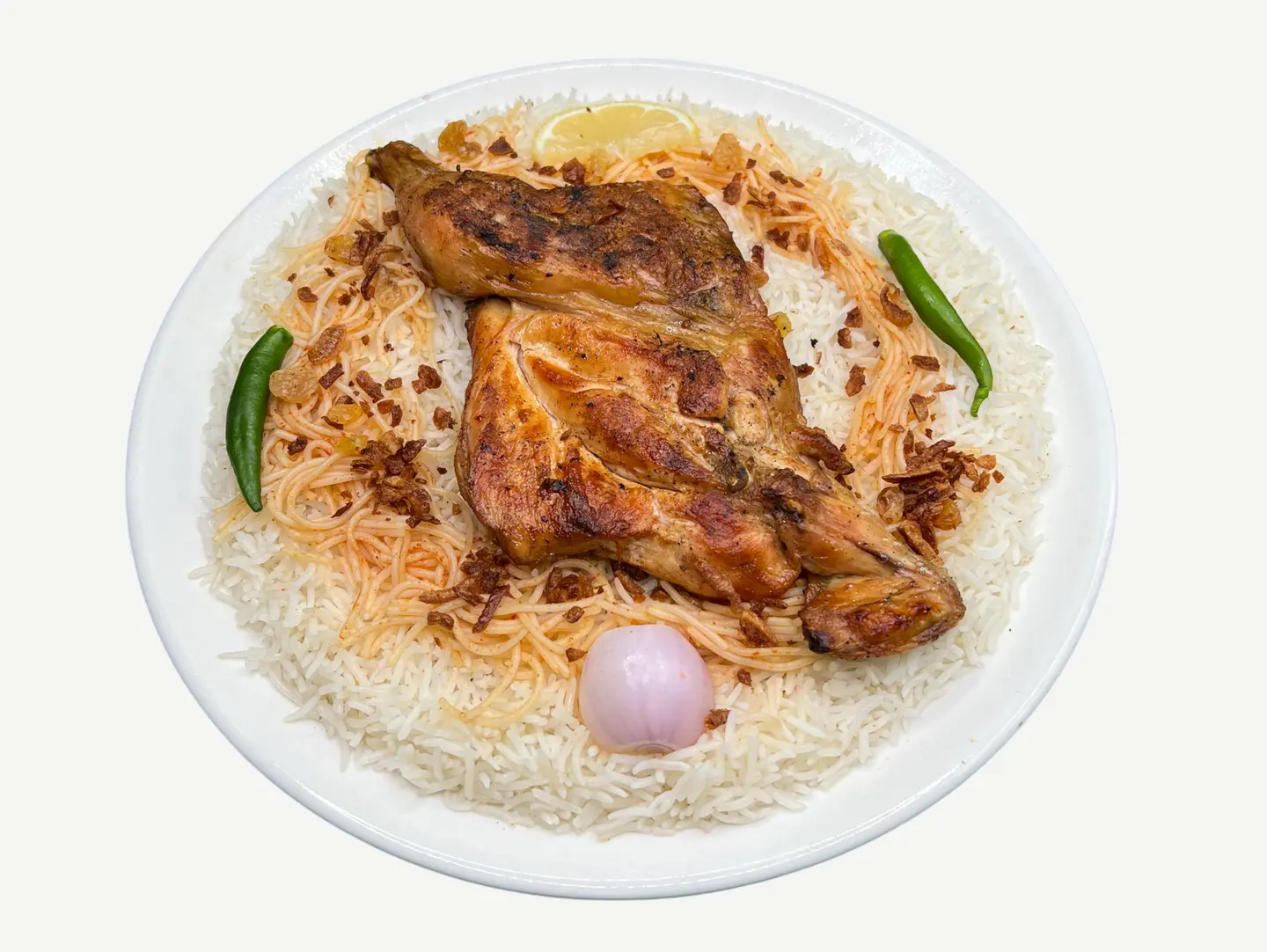 Half Chicken Madhbi Bashawer Rice