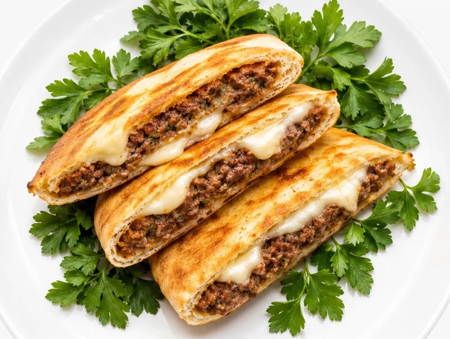 Arayes With Meat And Cheese