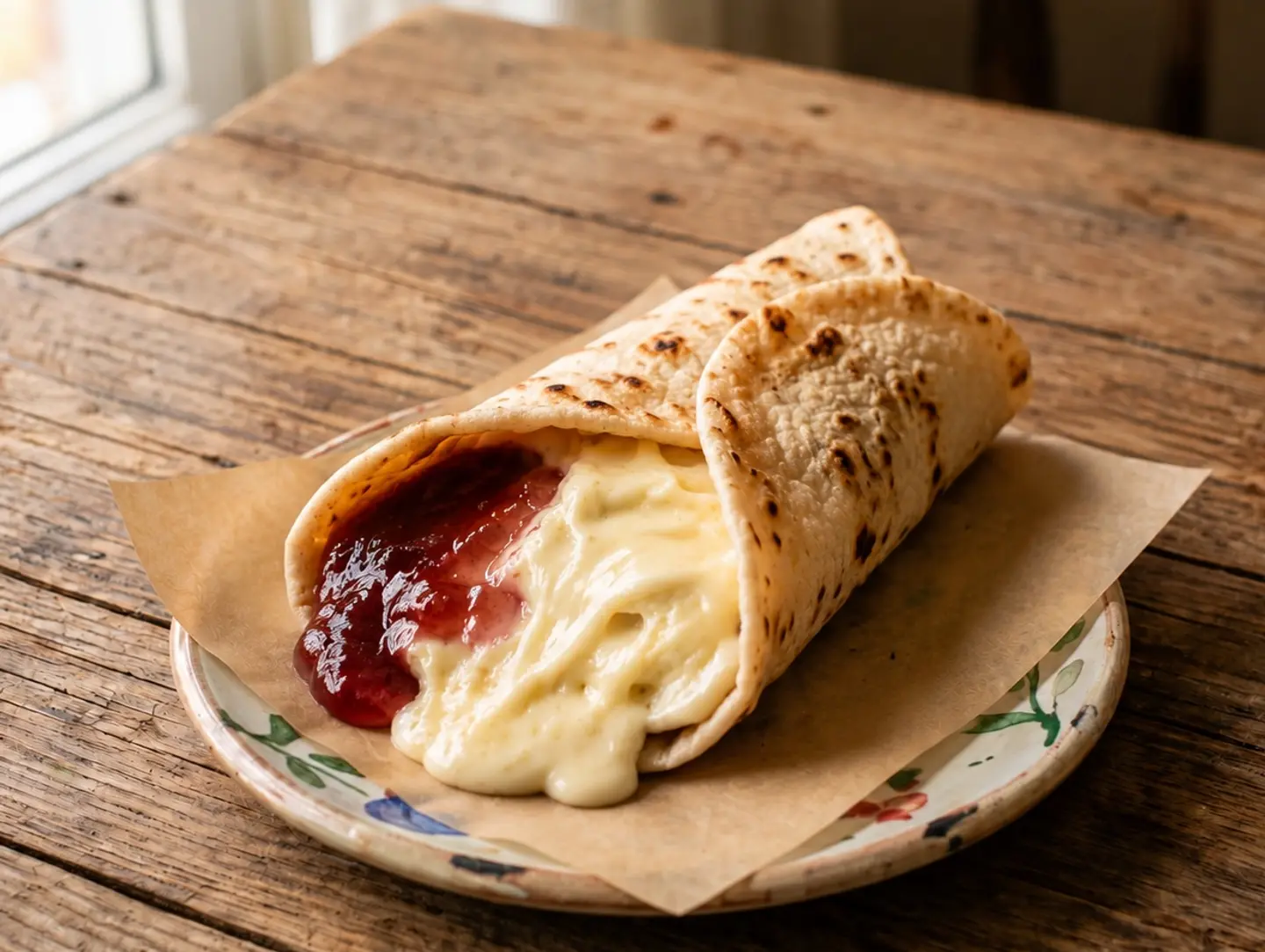 Liquid Cheese & Jam Saj Pie