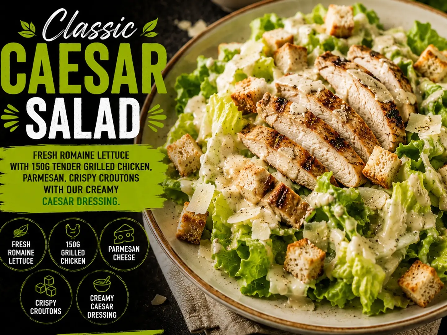 Grilled Chicken Caeser Salad