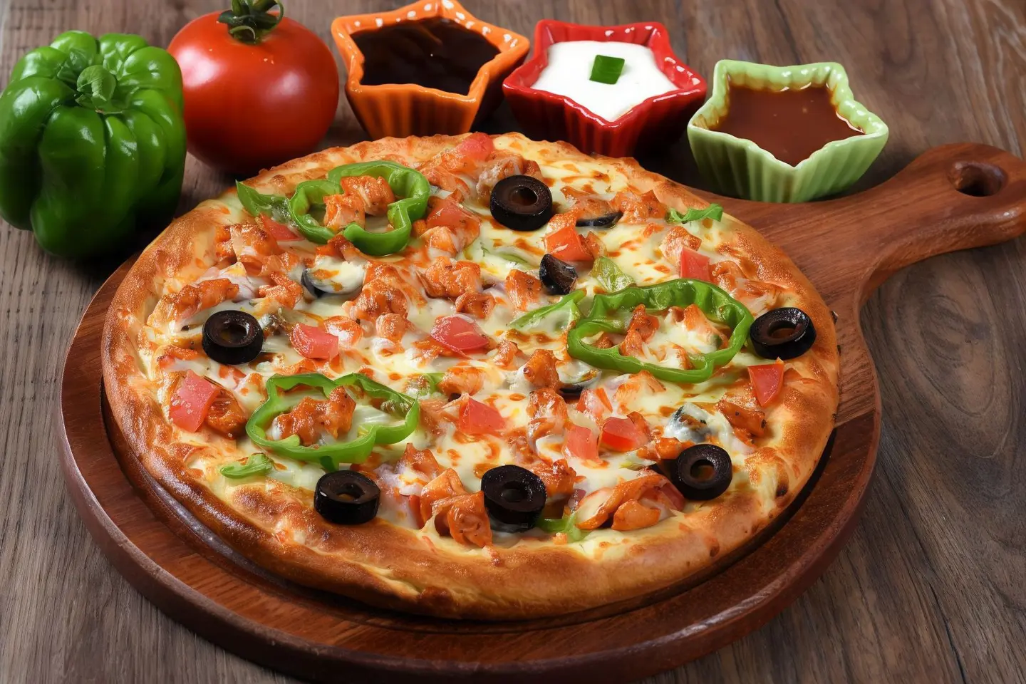 بيتزا قطع الدجاج