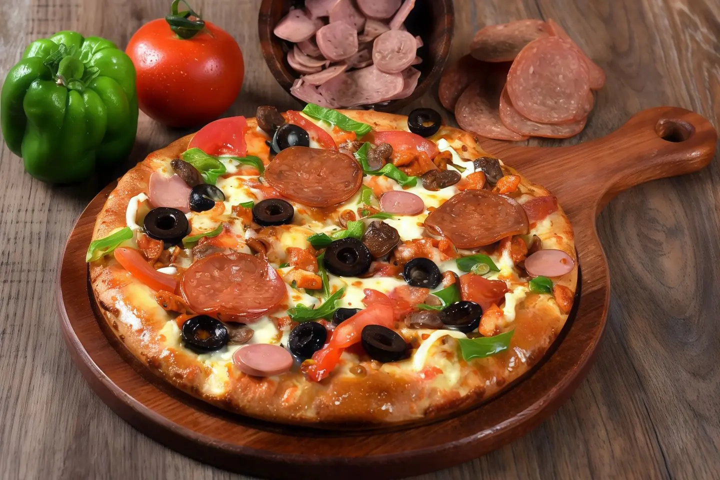 بيتزا بيروني مع الفطر