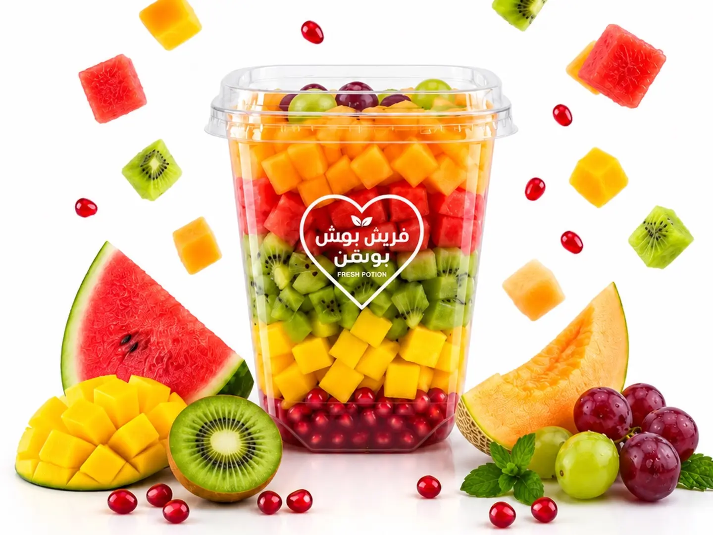 A Generous Portion Of Fresh Mixed Fruit Pieces