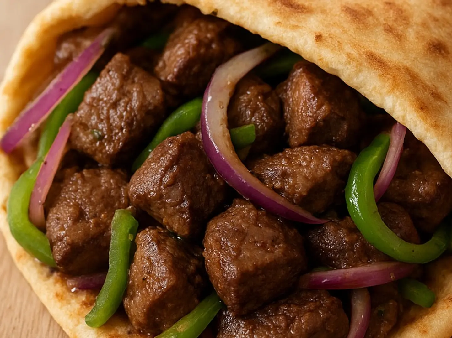 ساندوتش كبدة بالخبز العربي