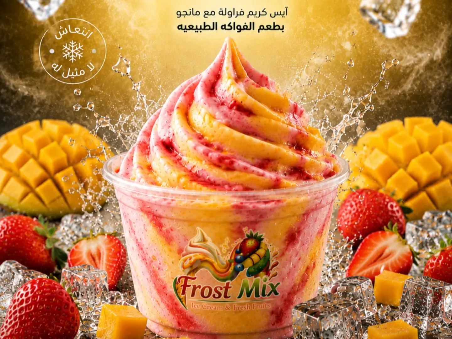 Mango And Strawberry Ice Cream