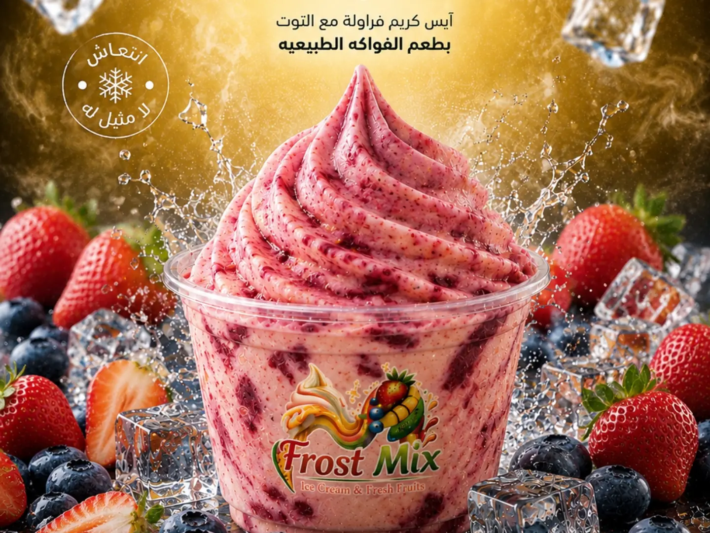 Berries And Strawberry Ice Cream