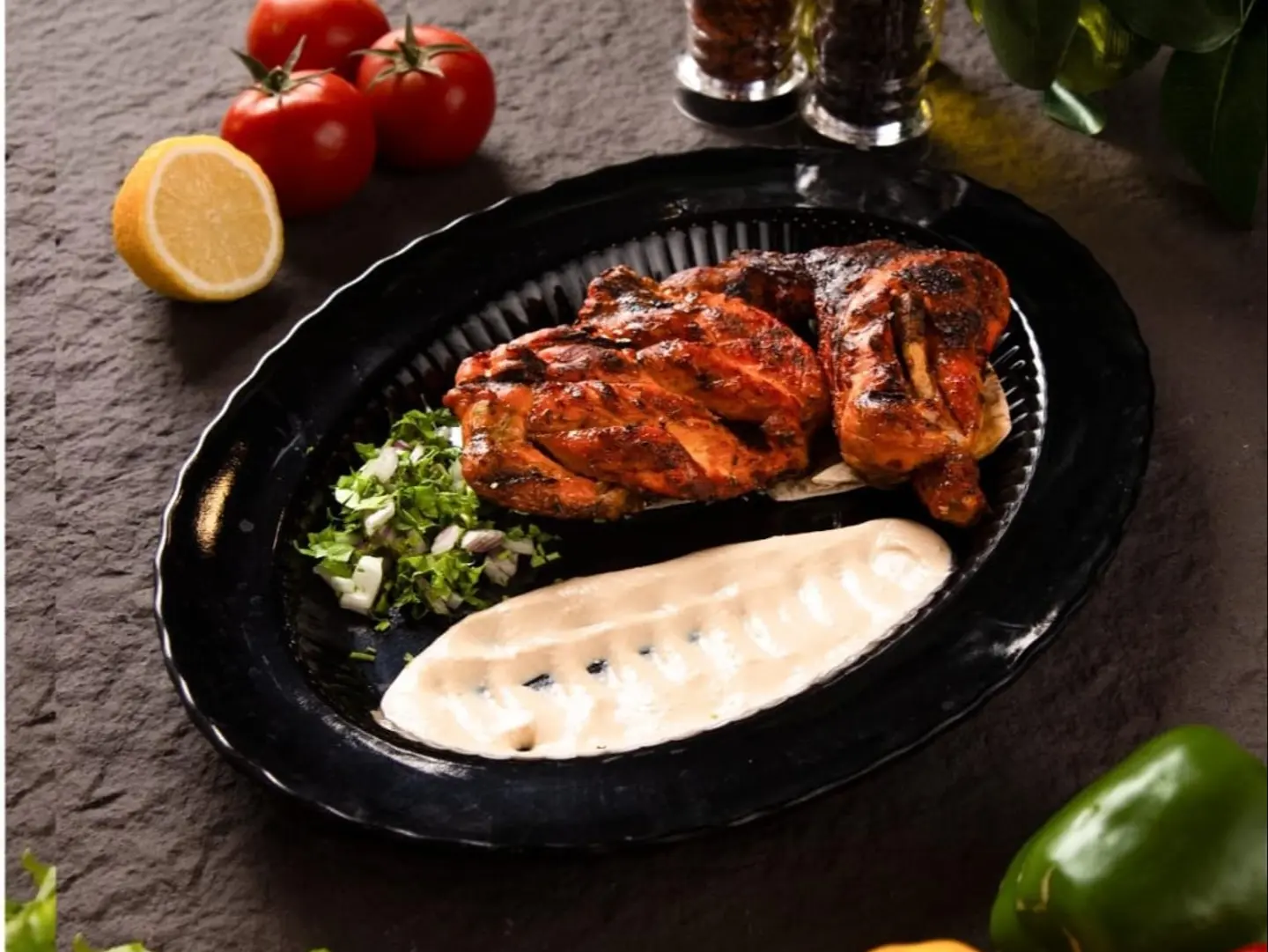 Half A Charcoal Grilled Chicken Without Rice