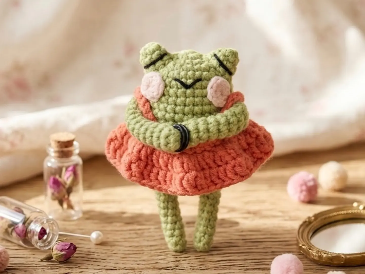 Frog Crochet Snap Charm