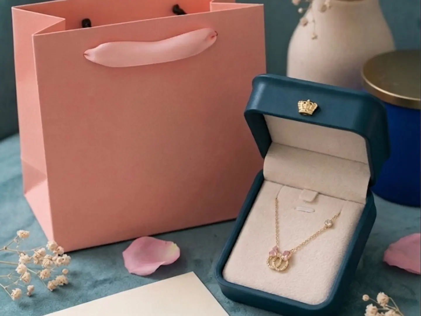 Gold Plated Eternal Hearts Necklace