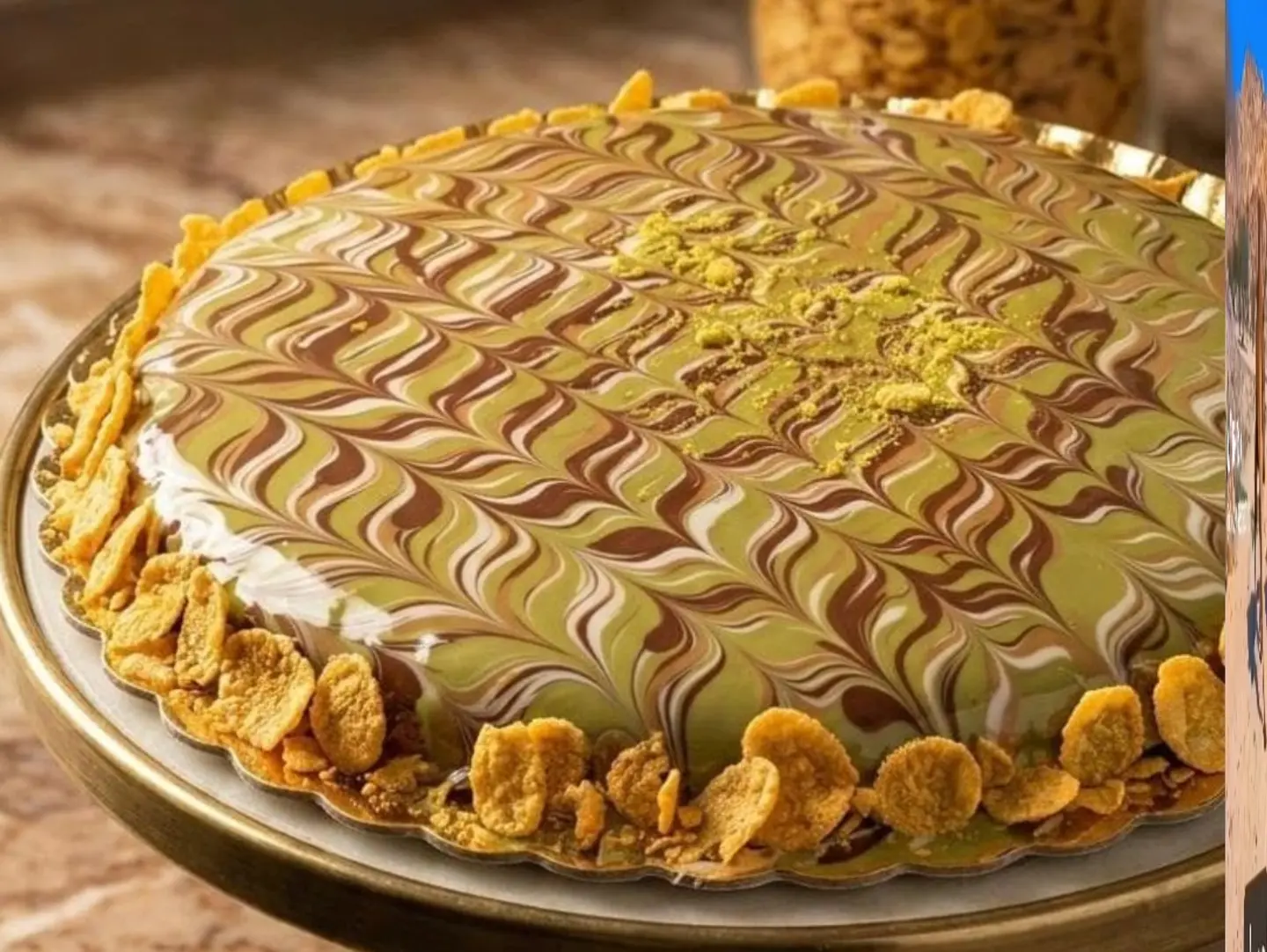 Kunafa With Cream And Cocktail