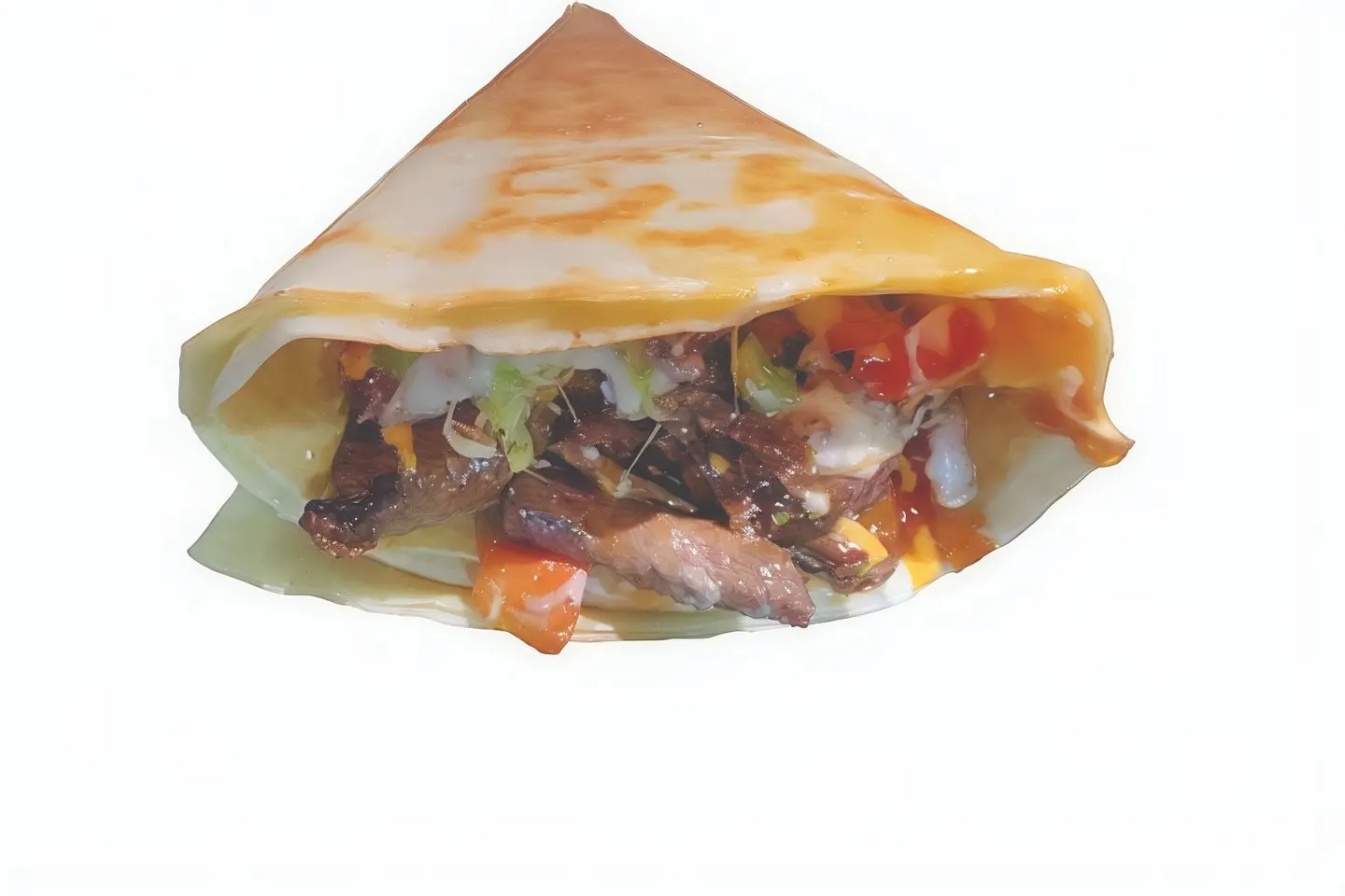 كريب مشكل لحوم حجم واحد كباب مع برجر لحم مع الببروني مع الهوت دوج