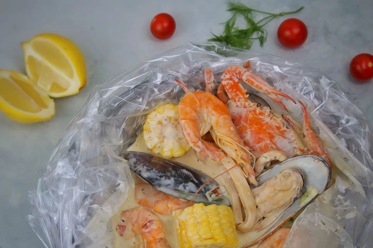 Mix Seafood With White Cream