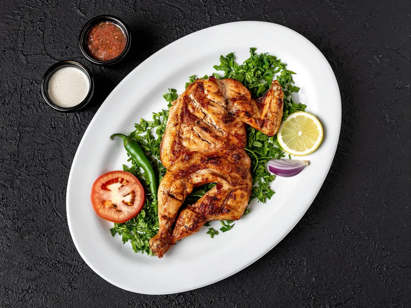 Grilled On Charcoal Chicken - Half A Chicken