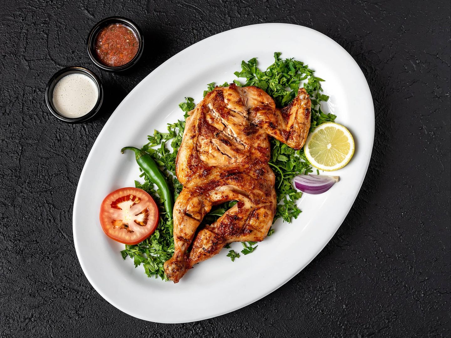 Grilled On Charcoal Chicken - Half A Chicken