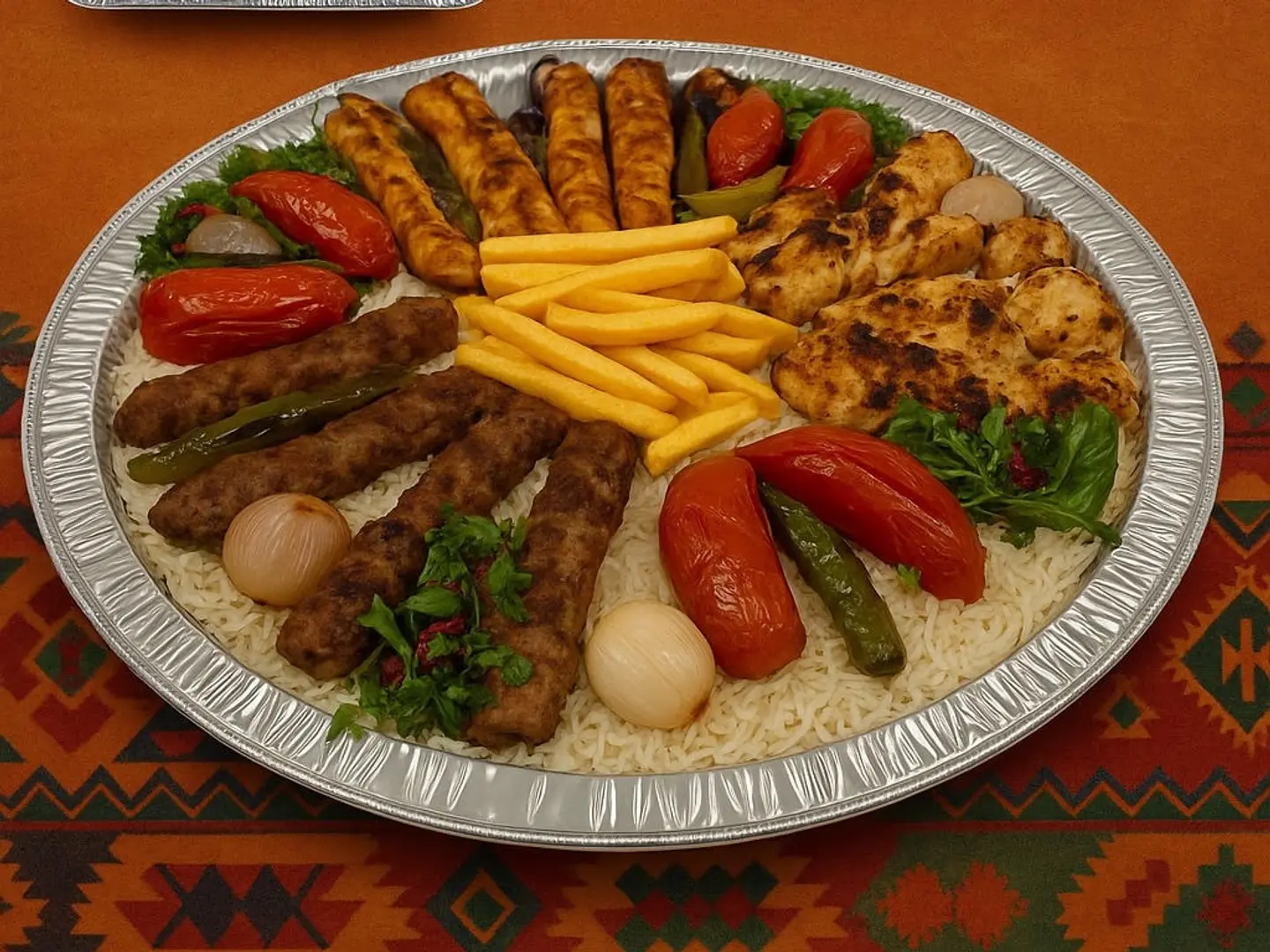 Mixed Grill Feast With Rice