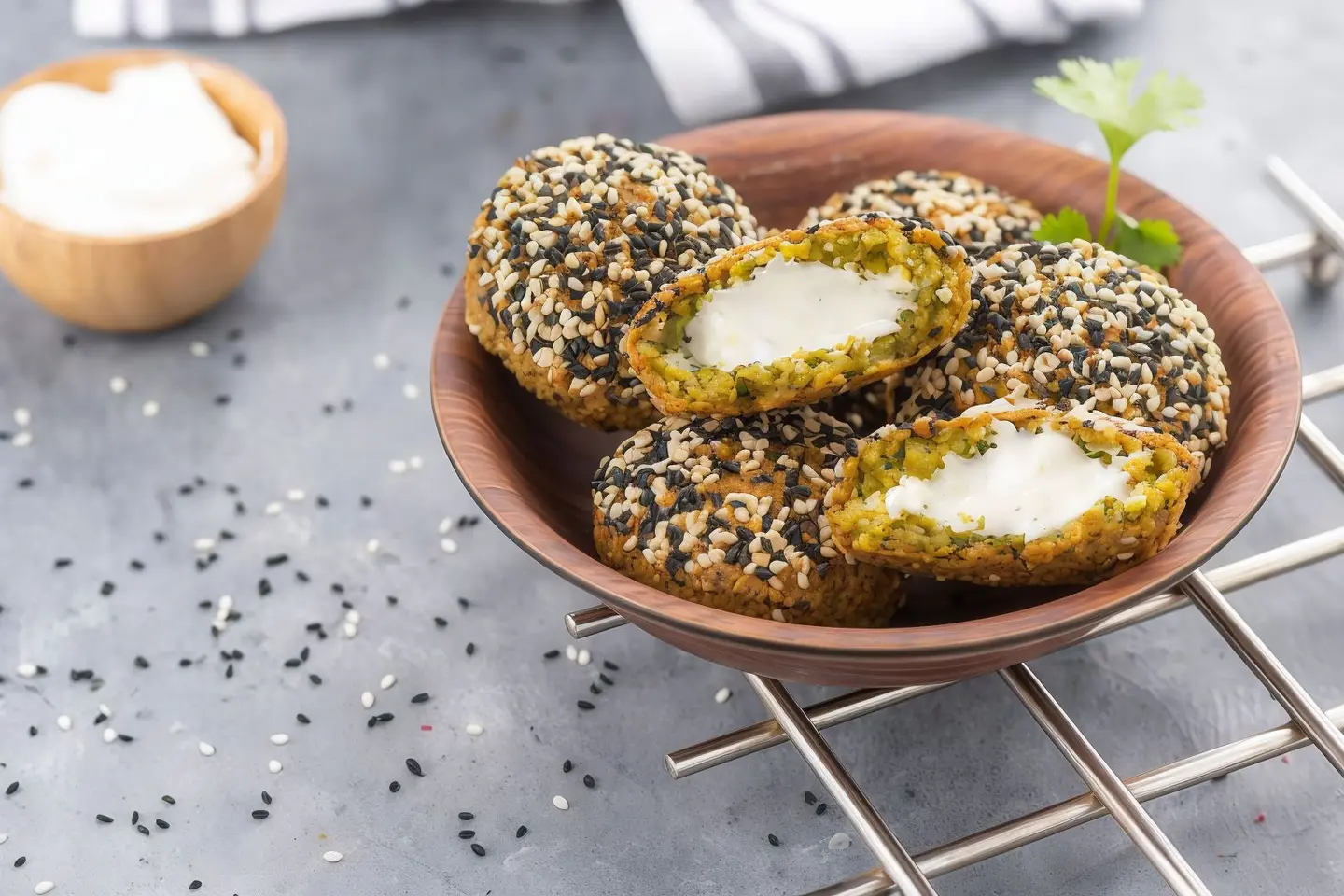 Falafel Stuffed With Cheese Kernels