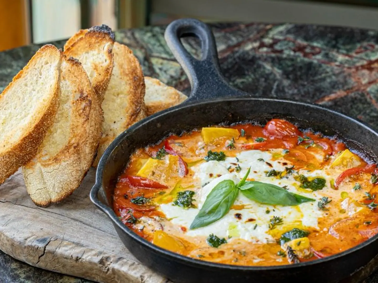 جبنة الفيتا المخبوزة والطماطم البرقوقية